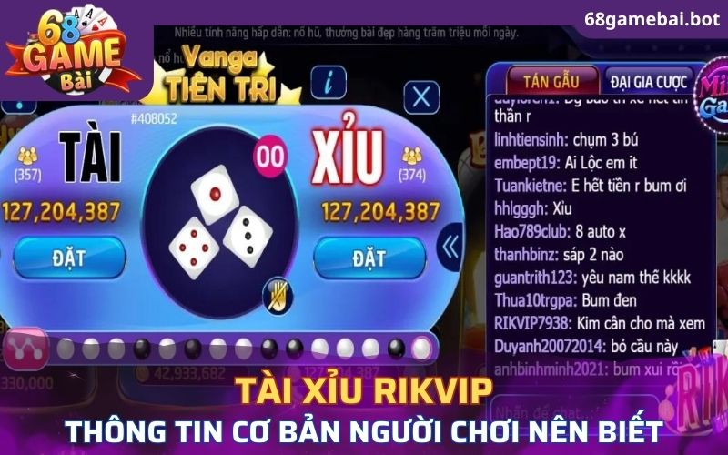 Thông tin cơ bản người chơi nên biết về tài xỉu Rikvip